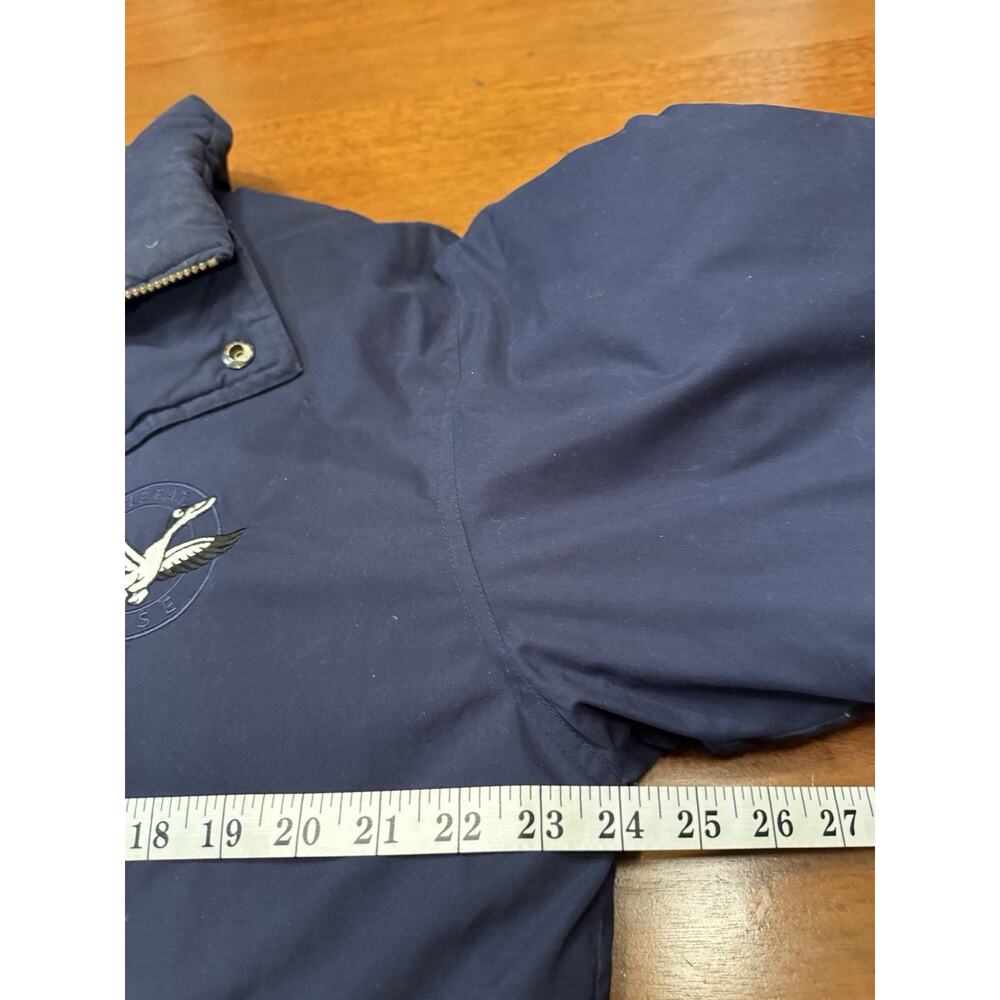 Small Triple FAT Goose Down Filled Vintage Coat Blue Missing Hood F.A.T. - Picture 4 of 14